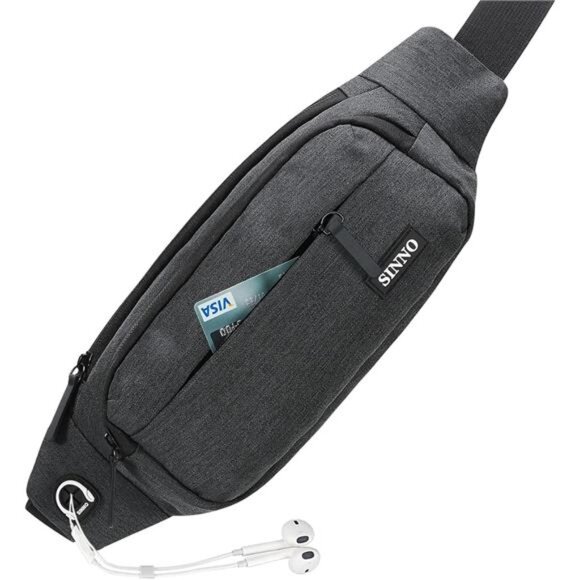 Large Crossbody Fanny Pack for Women Men Belt Bag With 4-Zipper Pockets